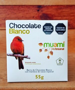 Barra de chocolate blanco real, biodiversidad, agroforestal, social, sostenible