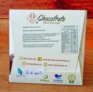 Barra de chocolate real, biodiversidad, agroforestal, social, sostenible semillas de chia